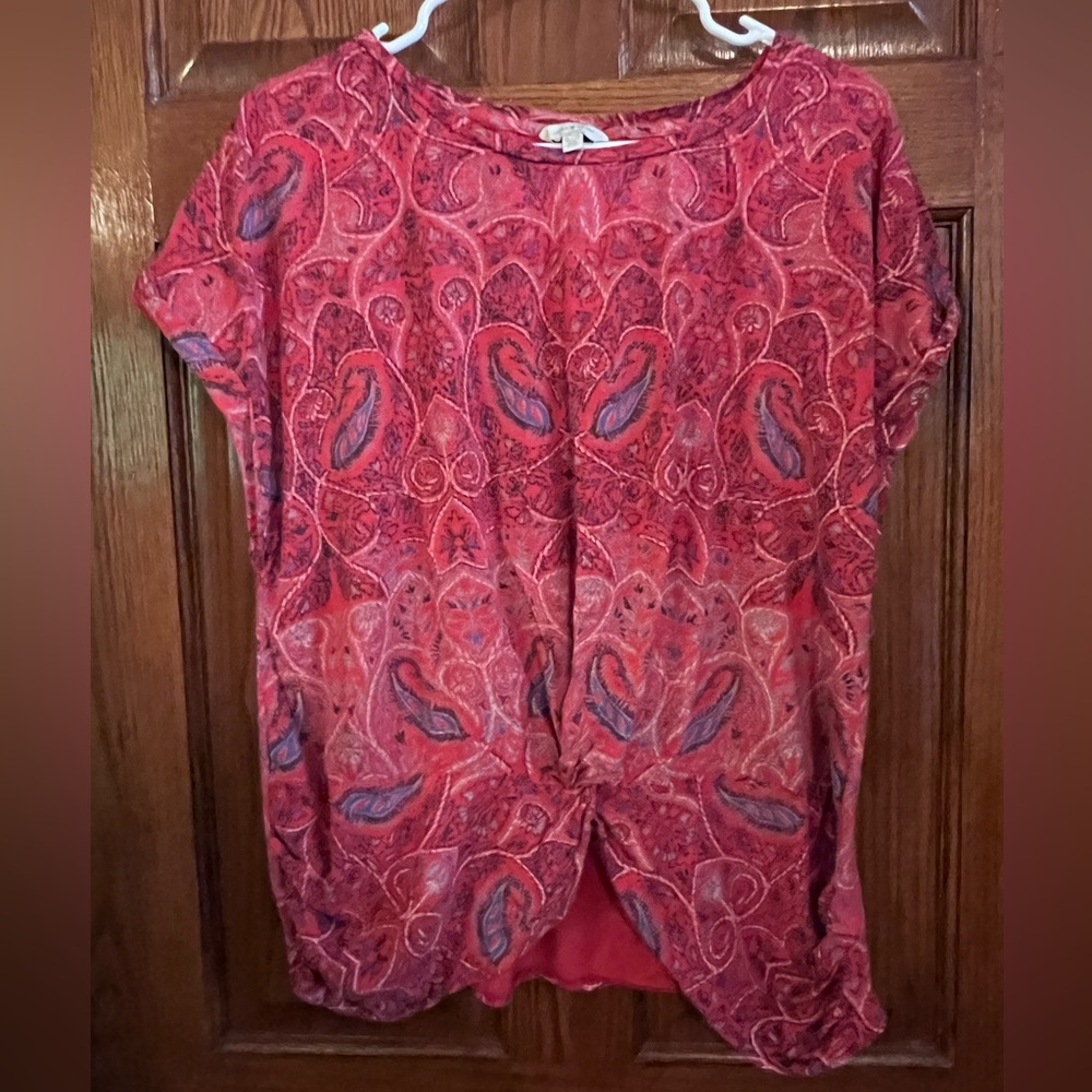 Lucky Brand XL Paisley Print Pullover Knot Twist in Front